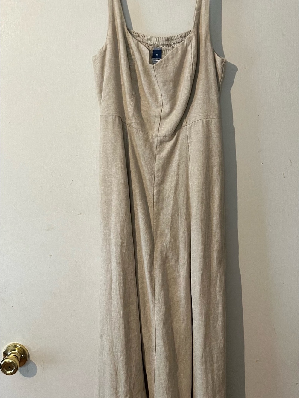 Old Navy Beige Linen-Blend Midi dress